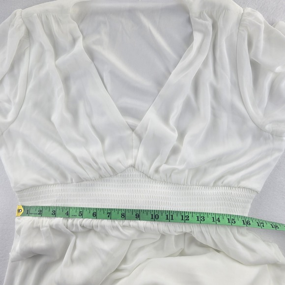 Baltic Born NWOT Birdie Maxi Dress in White Flutter Sleeve Smocked Waist XL - Picture 11 of 13